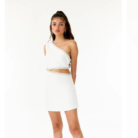 NWT My Beachy Side Trilece Cut Out Mini Dress - white - Medium - Picture 3 of 5